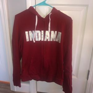 VS PINK INDIANA HOOSIERS ZIP UP HOODIE